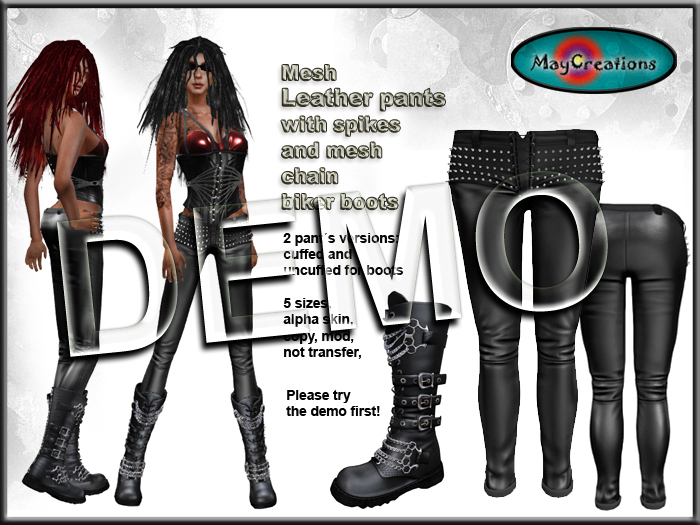 MayCreations mesh leather pants with spikes DEMO