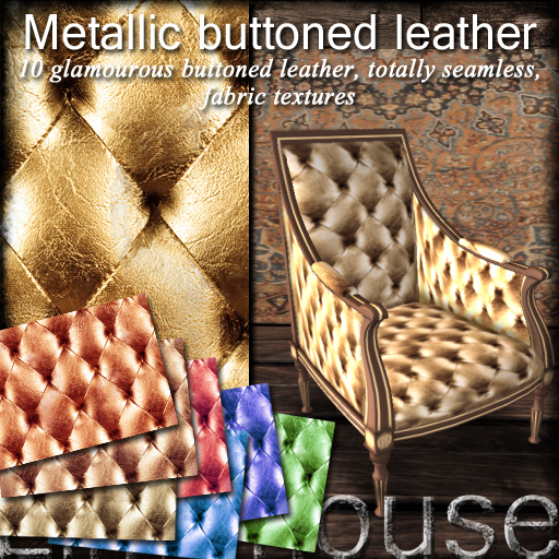 Metallic buttoned leather textures