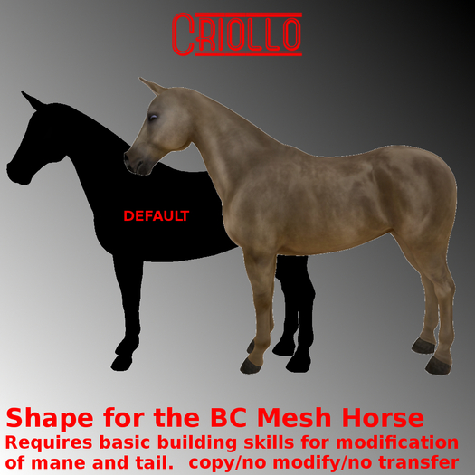 Criollo Horse Shape -boxed-