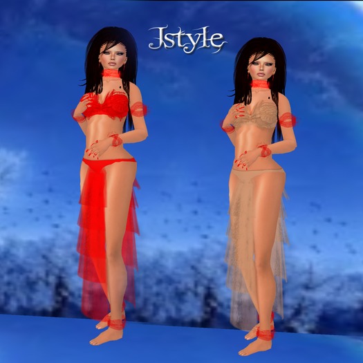 KAJIRA RED AND CREMA OUTFIT+JEWELLRY RED