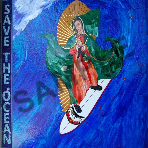 SURFING MADONA, SAVE OUR OCEAN Sign, COOL GIFT