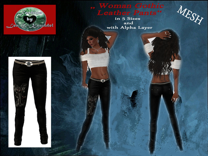 .::L&K::.Mesh Woman Gothic Leather Pants