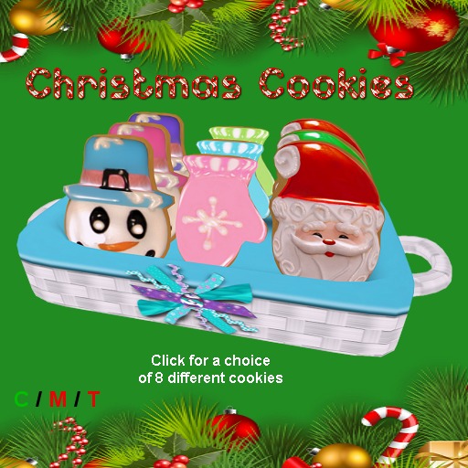 Christmas Cookies - Blue Basket