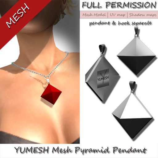 YUMESH mesh Pyramid Pendant Full Perm