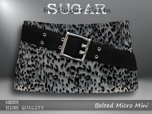 SUGAR Belted Micro Mini - SNOW LEOPARD