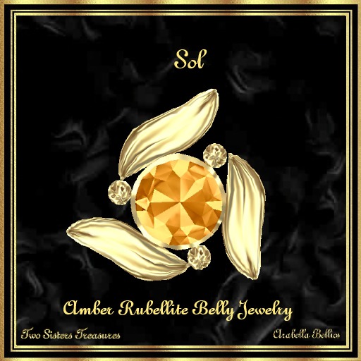 TST - SOL AMBER RUBELLITE BELLY JEWELRY YG.