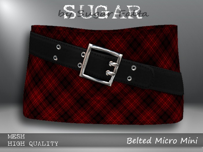 SUGAR Belted Micro Mini - TARTAN