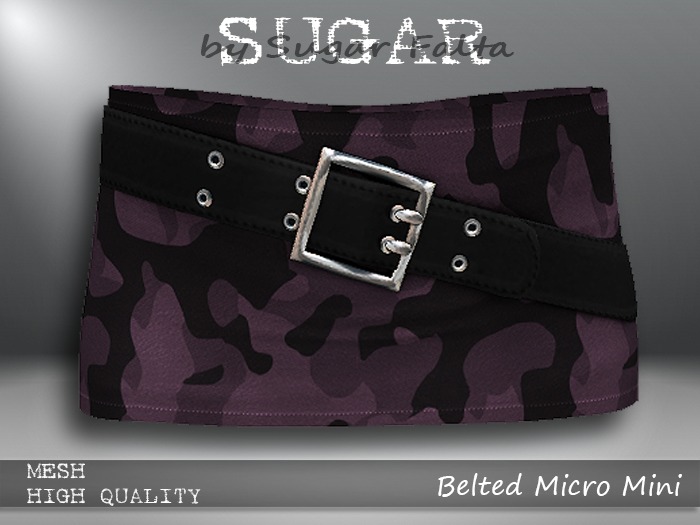 SUGAR Belted Micro Mini - PINK CAMO