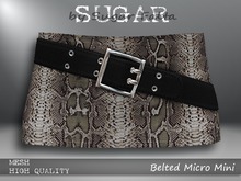 SUGAR Belted Micro Mini - SNAKESKIN