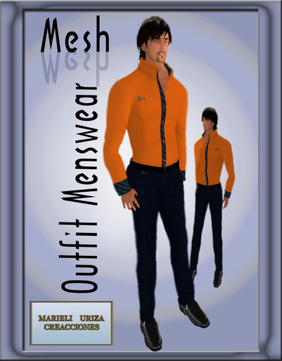 M.U  OUTFIT MENS ORANGE&NAVY
