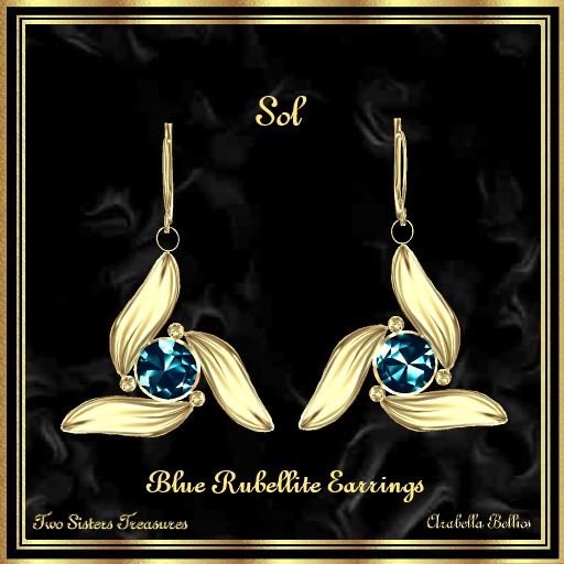 TST - TRILLION'S BLUE AQUAMARINE EARRINGS YG