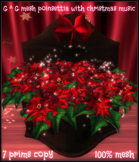 G^G mesh poinsettia with christmas music