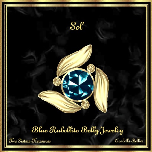 TST - SOL BLUE RUBELLITE BELLY JEWELRY YG.