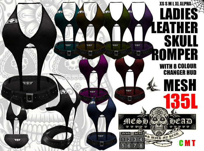 Mesh Head - Ladies Biker Babe Leather Jacket - All Sizes