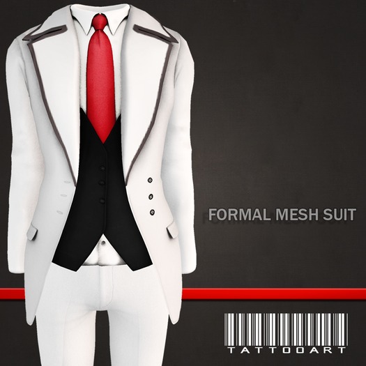 ::TATTOOART:: FORMAL MESH SUIT WHITE