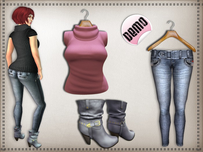 .::LIWEN::. Outfit-Sweater, jeans and Boot DEMO