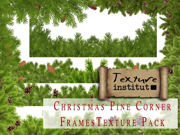 Christmas Pine & Fir Corner FramesTexture Pack-10 Full Perm