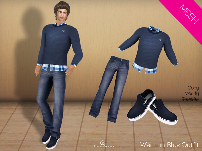[A] Warm In Blue Outfit