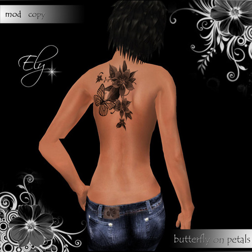 **Freebie** [EH] Tattoo butterfly on petals