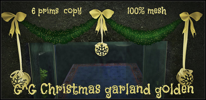 G^G Mesh  Christmas garland golden