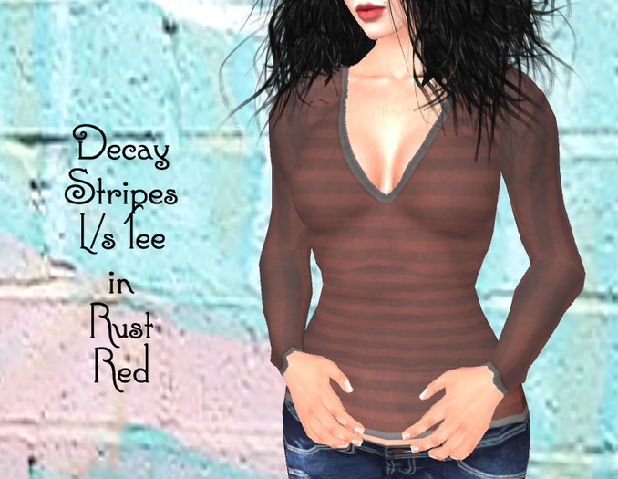 Decay Stripes Tee Rust Red