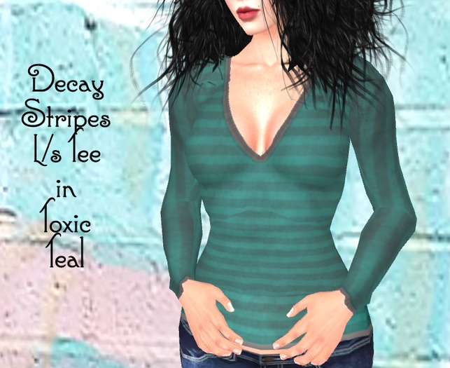 Decay Stripes Tee Toxic Teal