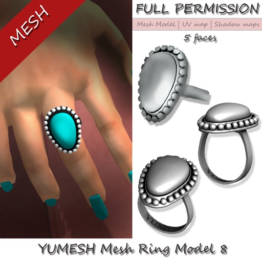 YUMESH mesh Ring #8 Full Perm