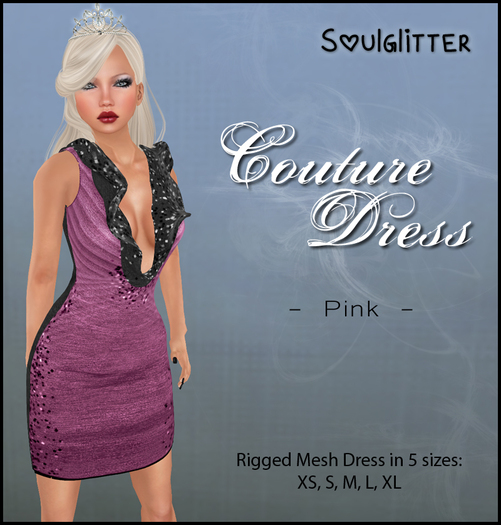 *Soulglitter* Couture Dress Pink