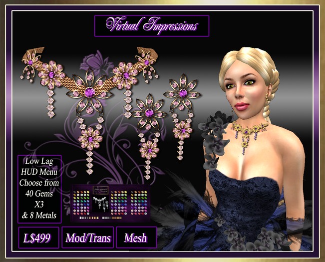 Virtual Impressions Veronica Texture Change Jewelry Set