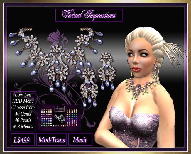 Virtual Impressions Lesley Texture Change Jewelry Set