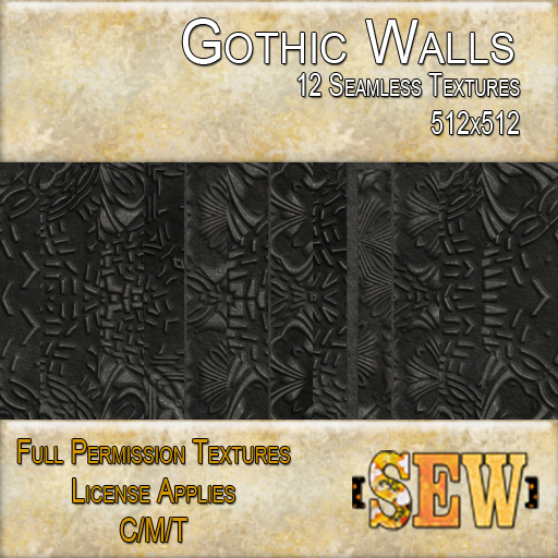 Second Life Marketplace - [SEW] Full Permission Textures - Gothic Wall