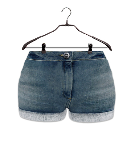 *Ninia* Relaxed Denim Shorts (blue)