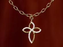 Treasured Hearts Crystal Cross Necklace - Color Change - Resize