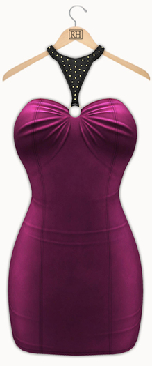 !Rebel Hope - Roxanne Mesh Leather Dress Hot Pink