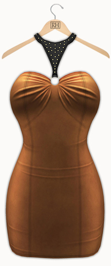 !Rebel Hope - Roxanne Mesh Leather Dress Spice