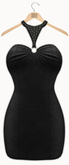 !Rebel Hope - Roxanne Mesh Leather Dress Black