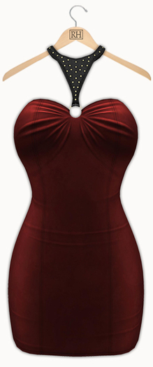 !Rebel Hope - Roxanne Mesh Leather Dress Red