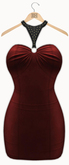 !Rebel Hope - Roxanne Mesh Leather Dress Red