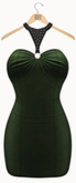 !Rebel Hope - Roxanne Mesh Leather Dress Green