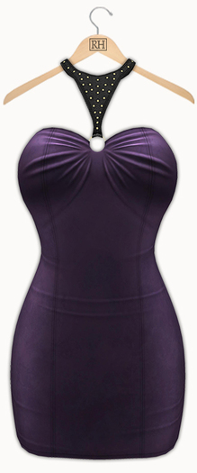 !Rebel Hope - Roxanne Mesh Leather Dress Purple