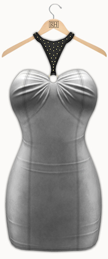 !Rebel Hope - Roxanne Mesh Leather Dress Silver