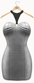 !Rebel Hope - Roxanne Mesh Leather Dress Silver
