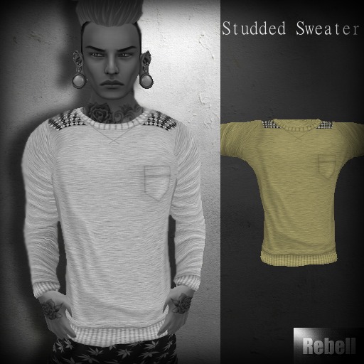 :REBELL: Studded Sweater Beige