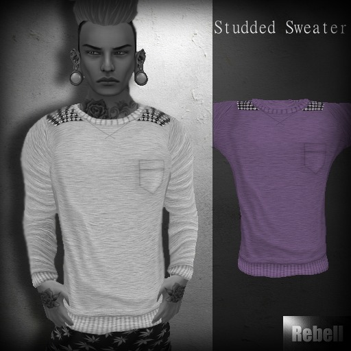 :REBELL: Studded Sweater Purple