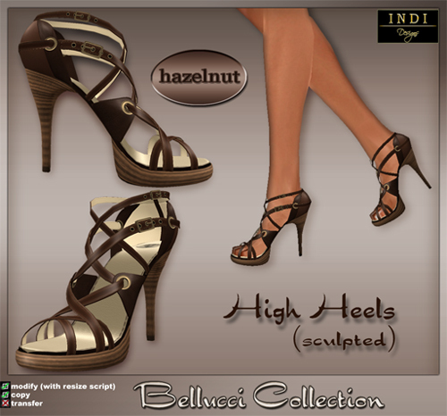 INDI Designs - Bellucci hazelnut High Heels