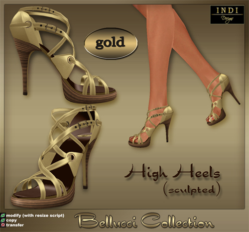 INDI Designs - Bellucci gold High Heels
