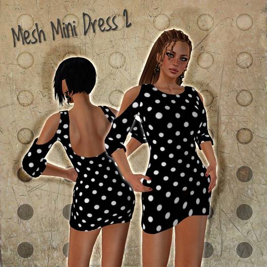 MESH MINI DRESS II-BLACK
