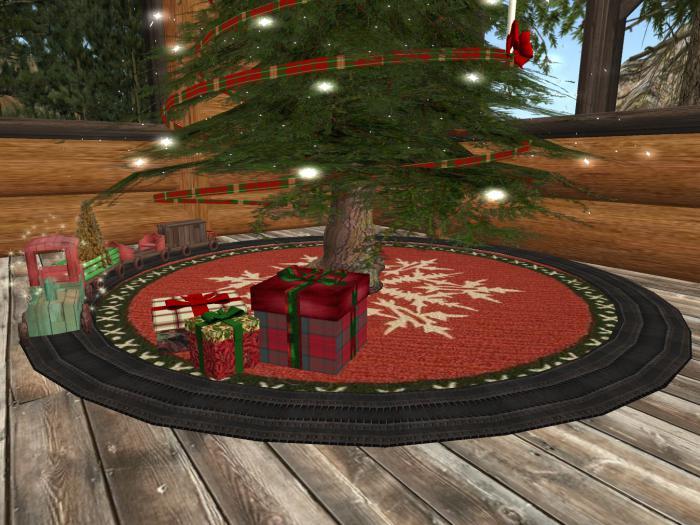 *Christmas Rug with Train and Gifts* *