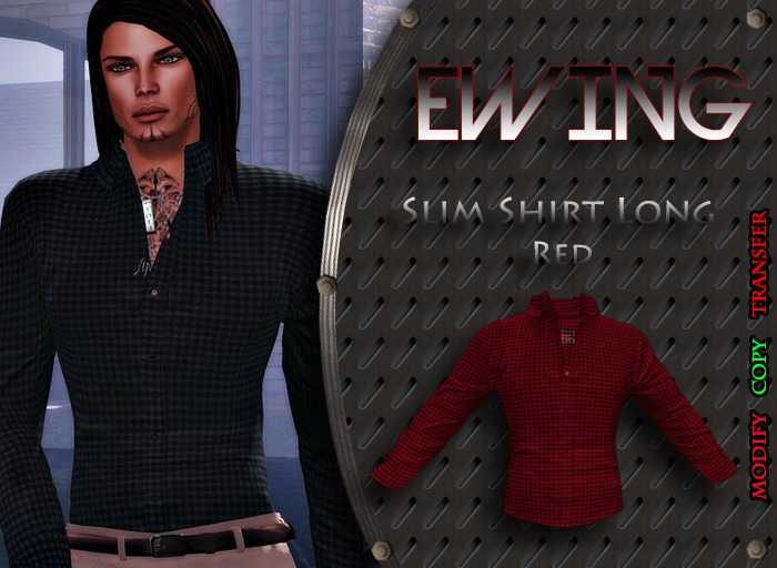 *+EWING+* Slim Shirt Long Red