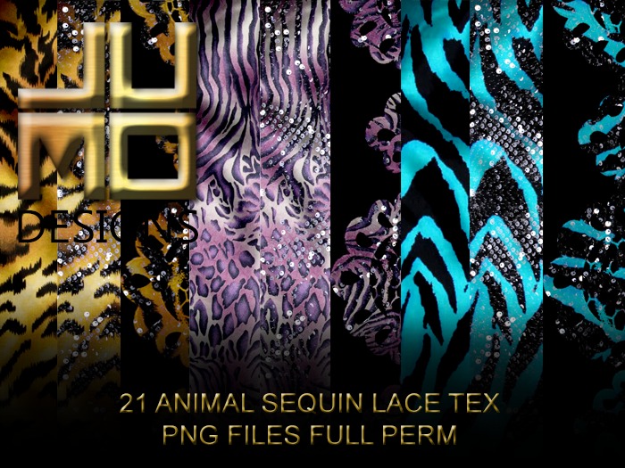 .:JUMO:. Animal Sequin Lace Tex